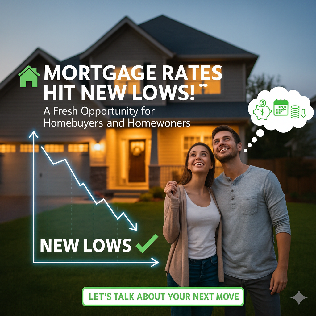 🏡 Mortgage Rates Hit New Lows — What It Means for You